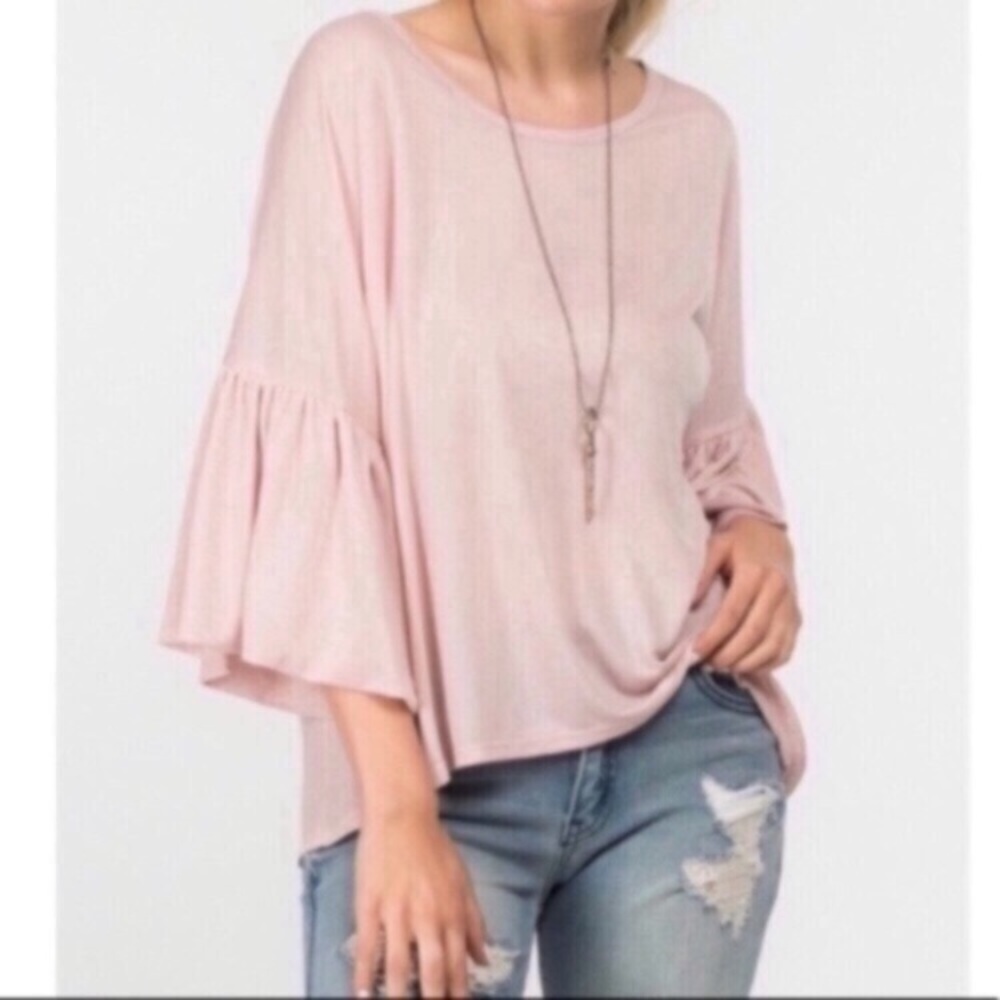 NWT - Blush Ruffle Tee
